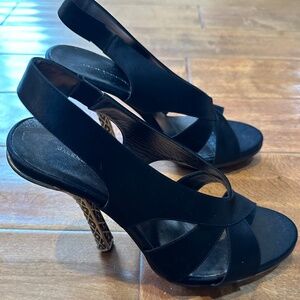 Balenciaga black scrappy heels with silver heels- never worn